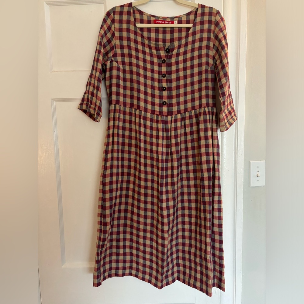 No. 12 Linen Dress in Tilling Check